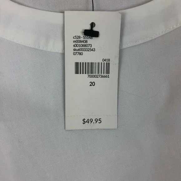 *New Lane Bryant Popover Blouse Top Womens 20 White Ruched Corset Waist Romantic - Picture 6 of 9